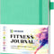 Fitness Journal Hardcover 6- Month Workout Planner Undated Workout Log Book Home Gym Accessories for Women and Man(Green)