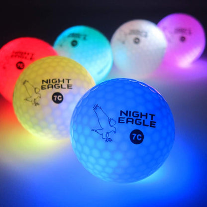 Light up LED Golf Balls (6 Ball Pack) - Professional Glowing Golf Balls with Internal LED Lights (Multi)