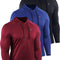 Men'S 3 Pack Mesh Running Shirt Long Sleeve Workout Athletic Shirts with Hoods,5095,Black/Red/Blue,L