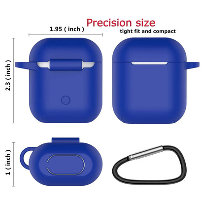 Airpods 1 & 2 Silicone Case, Airpods Case with Keychain,  Shockproof Protective Premium Silicone Cover Skin for Apple Airpods 1St & 2Nd -Blue